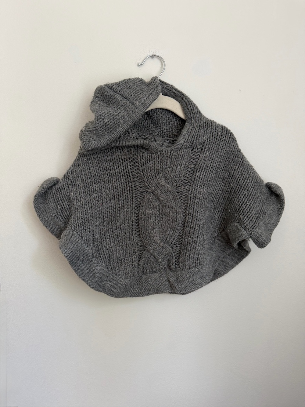 Zara Cable-Knit Hooded Poncho (Size 12-18m)